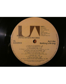 AL KOOPER - ACT LIKE NOTHING'S WRONG (Pressage US)